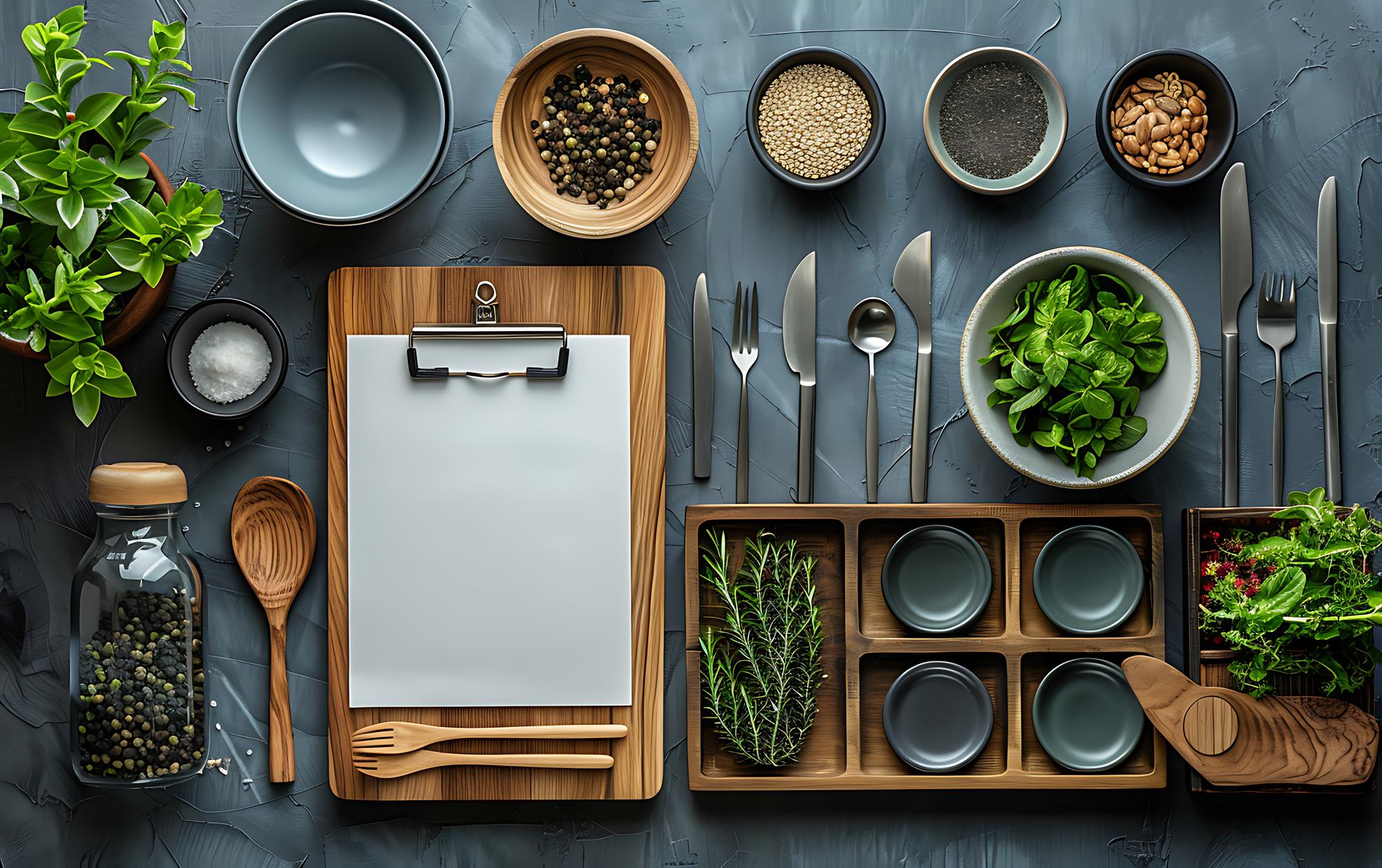 Table with plated courses and class notes